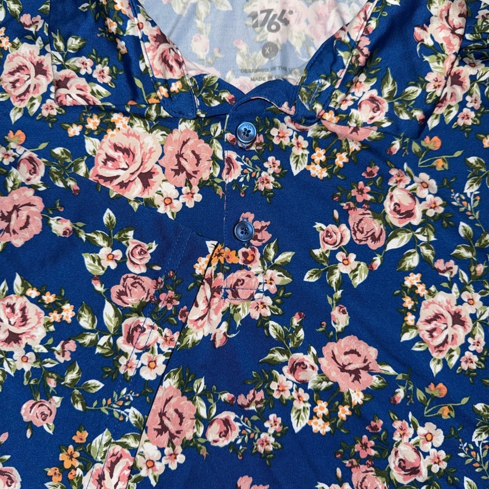 1764 Golf Floral Polo Shirt XL